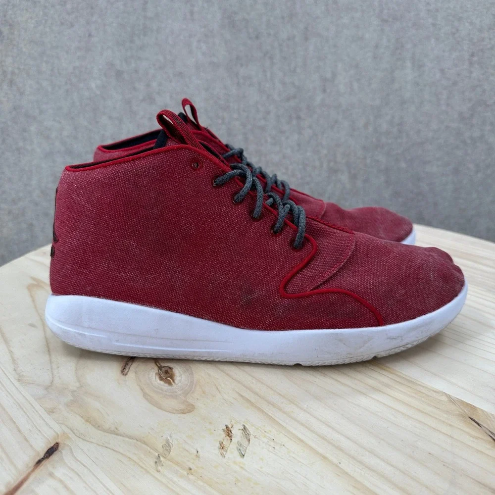 Rare Jordan Eclipse Chukka Shoes 12 Red Canvas Mid Top Sneakers 881453-600